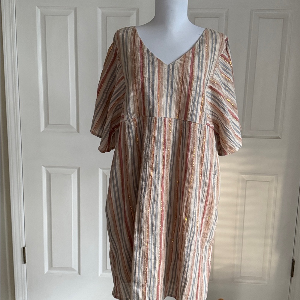 Garnet Hill Multicolor Striped Mini Dress